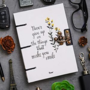 Handmade Printed Cardboard Journal Diary with Buckle Lock | 200 Pages Notepad For Men and Women DIARY-12